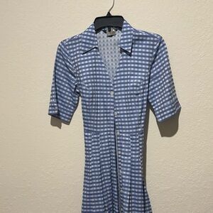 Blue Checkered Women's Dress